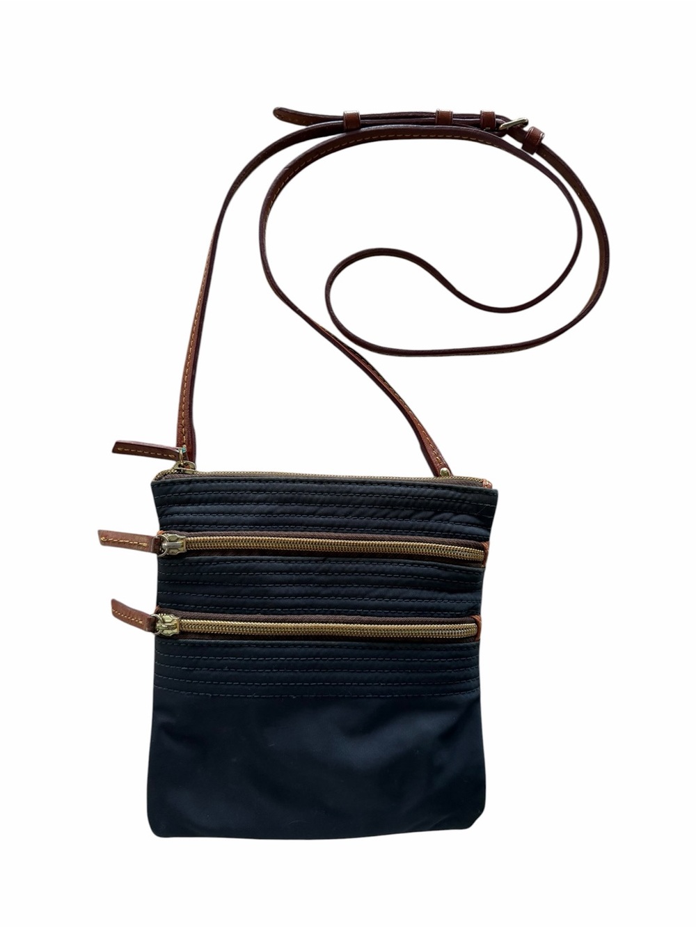 Dooney & Bourke Navy Fabric and Leather Stap Crossbody